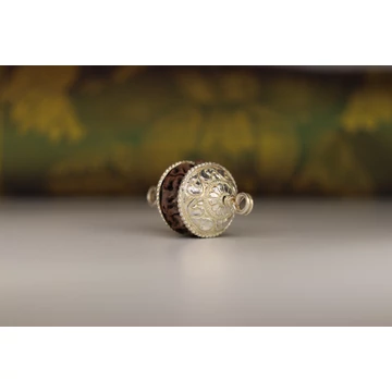 5 arcú rudraksha mag ezüst foglalatban, 20mm