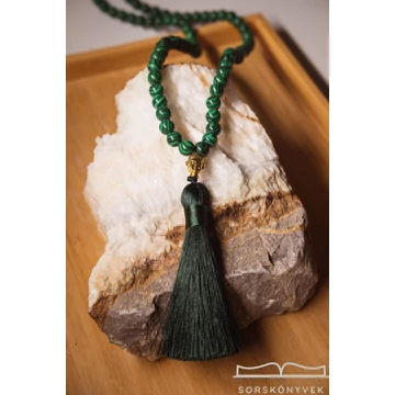 Malachit mala Buddhával