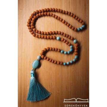 Rudraksha mala türkízzel