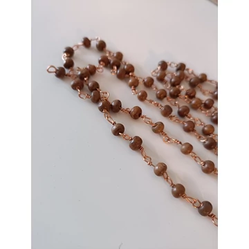 Szantálfa mala fémláncon