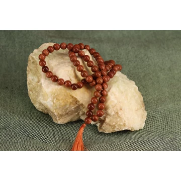 Vörös napkő mala, 108 szem, 8 mm