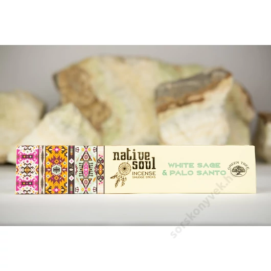 Green Tree Native Soul Fehérzsálya és palo santo exkluzív füstölő, 15g