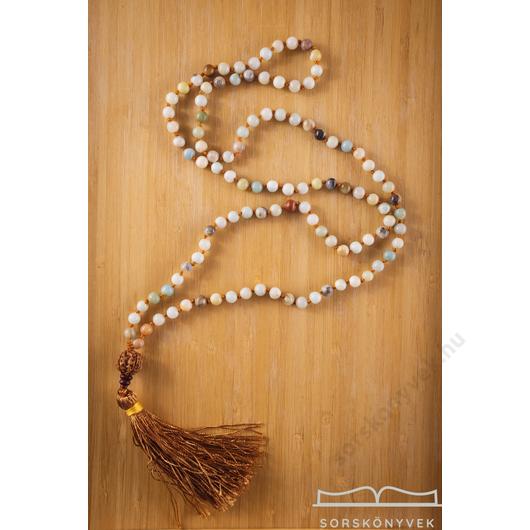 Amazonit mala rudraksha maggal