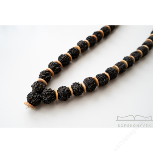 5 osztatú rudraksha papi nyakék Indiából, fekete