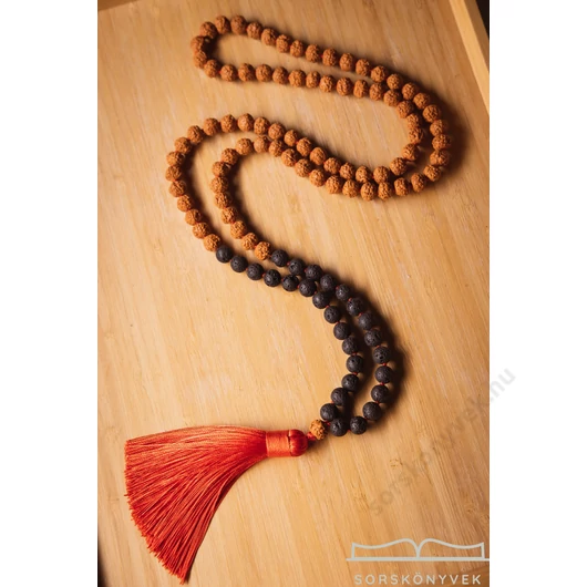 Rudraksha mala lávakővel