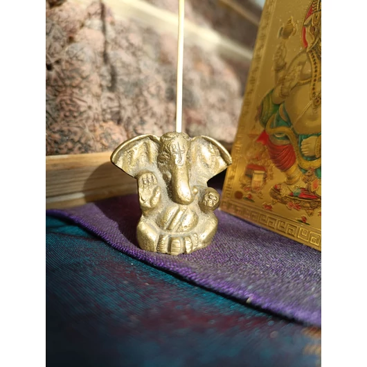 Ganésa füstölőtartó, rézből, 3 cm