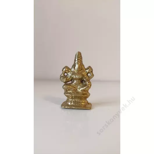 Lakshmi szobor, aranyozott réz - 5,5 cm  