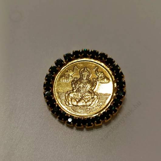 Laksmi szerencse érme, zöld, 3 cm