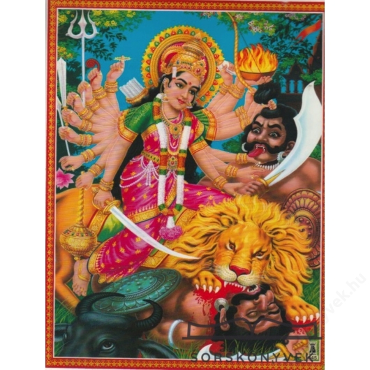 Durga,védelem, laminált szentkép A4